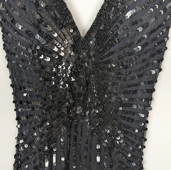 PRIMAVERA sz. 2 Full Sequined Open Back Prom Formal Pageant Mermaid DRESS GOWN - Picture 5 of 14